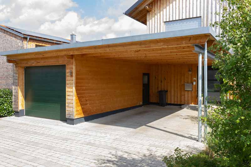 wooden and modern carport